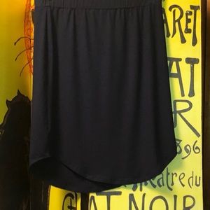 Eileen Fisher Navy Stretch Jersey A-line Skirt sz Large NWOT